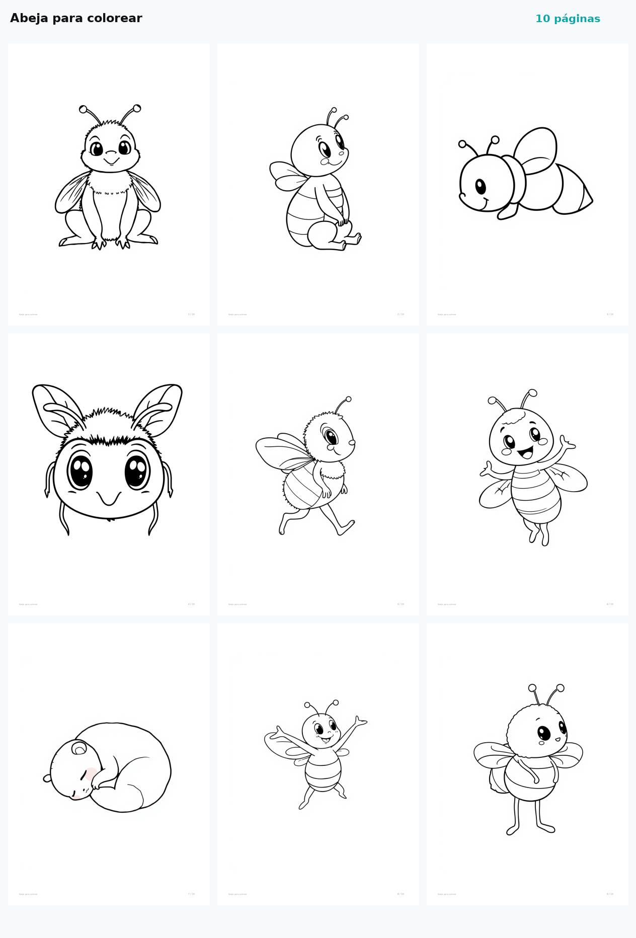 Abeja para colorear