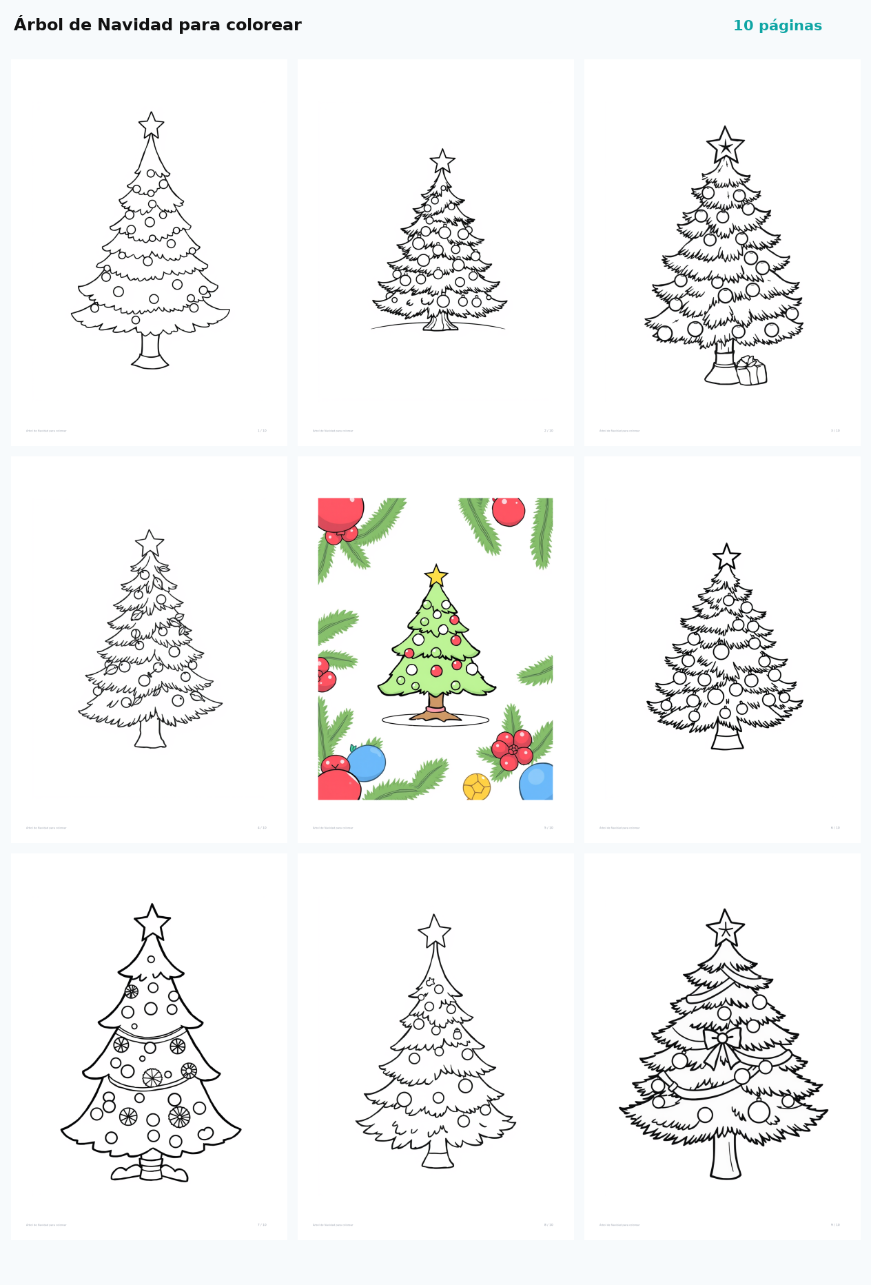 Árbol de Navidad para colorear