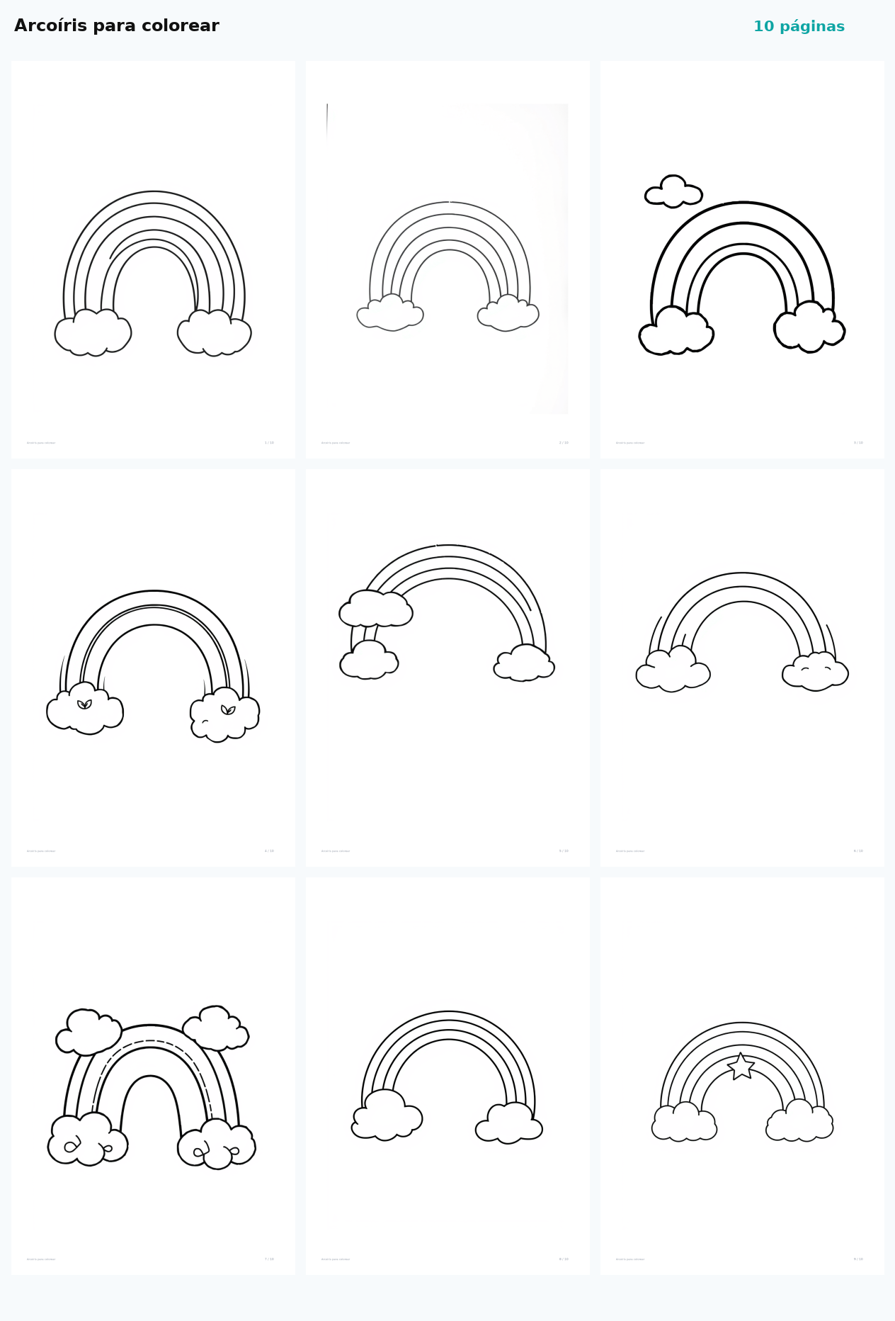 Arcoíris para colorear