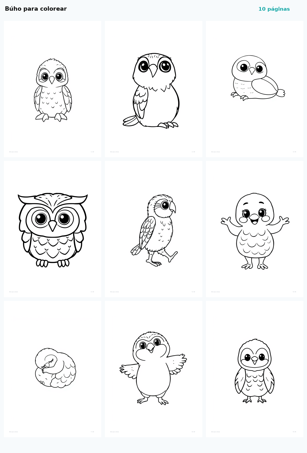 Búho para colorear