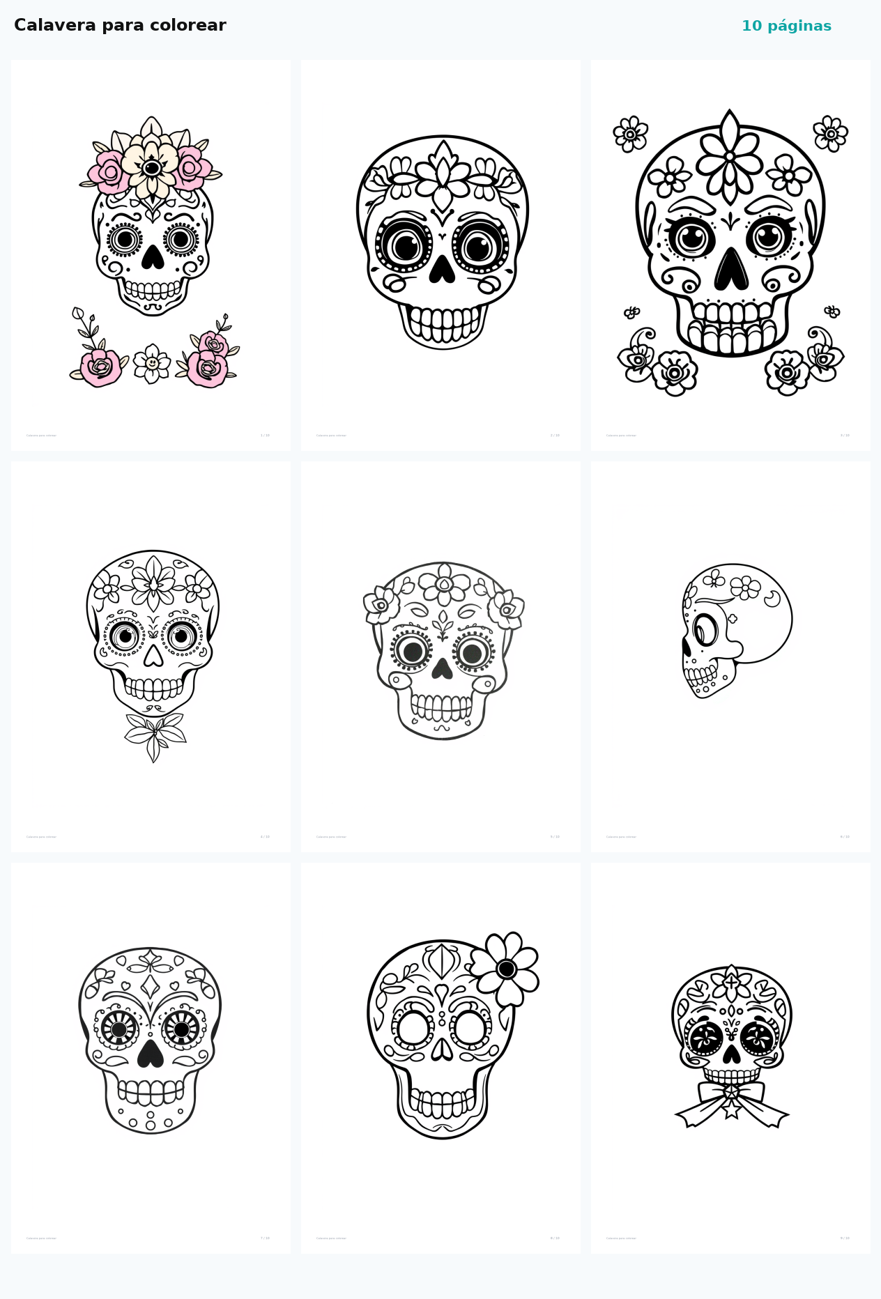 Calavera para colorear