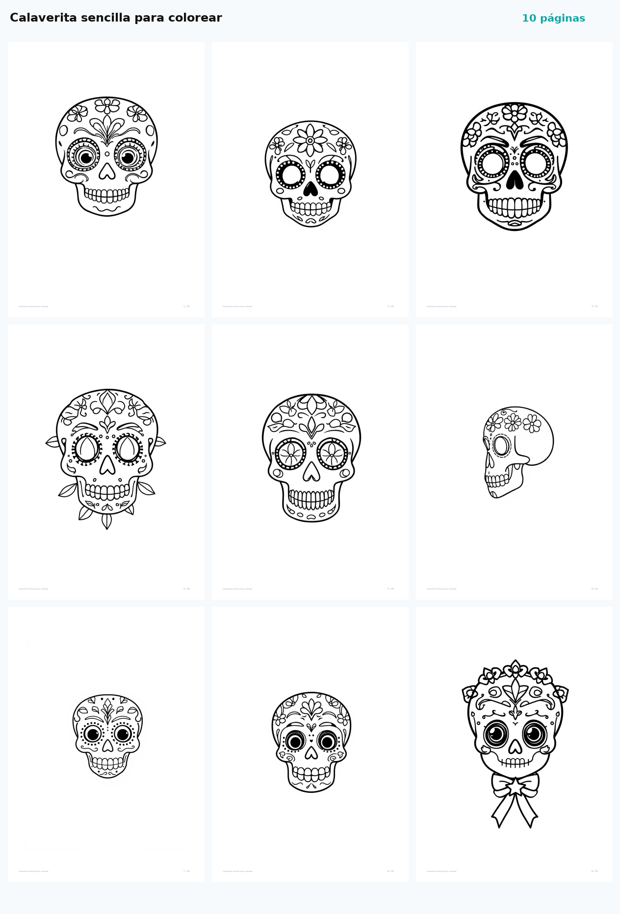 Calaverita sencilla para colorear