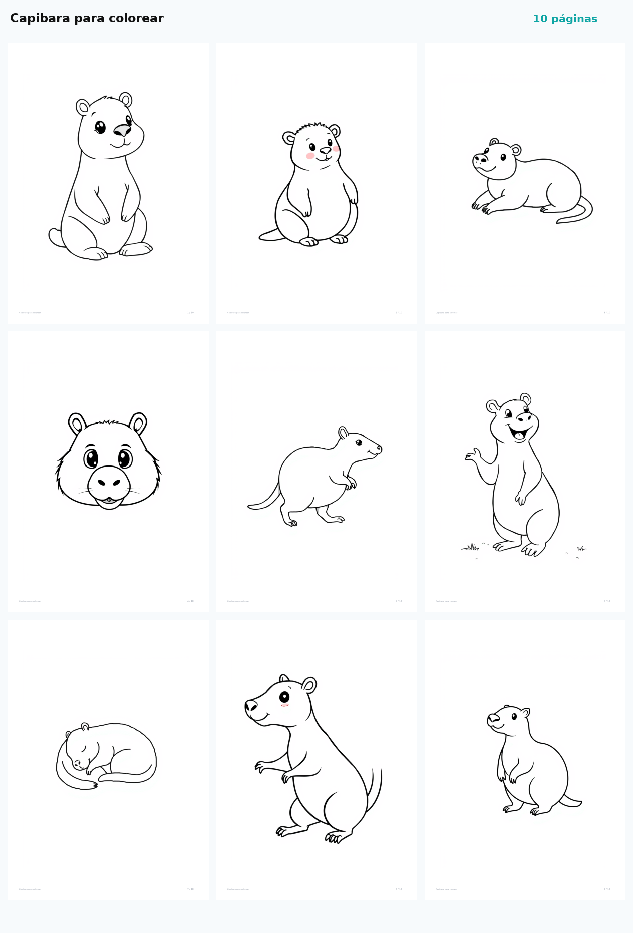 Capibara para colorear