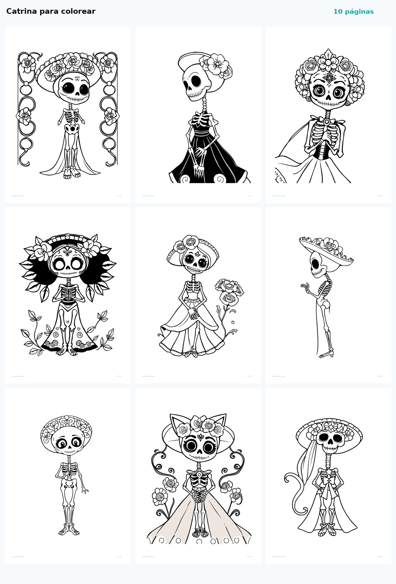 Catrina para colorear