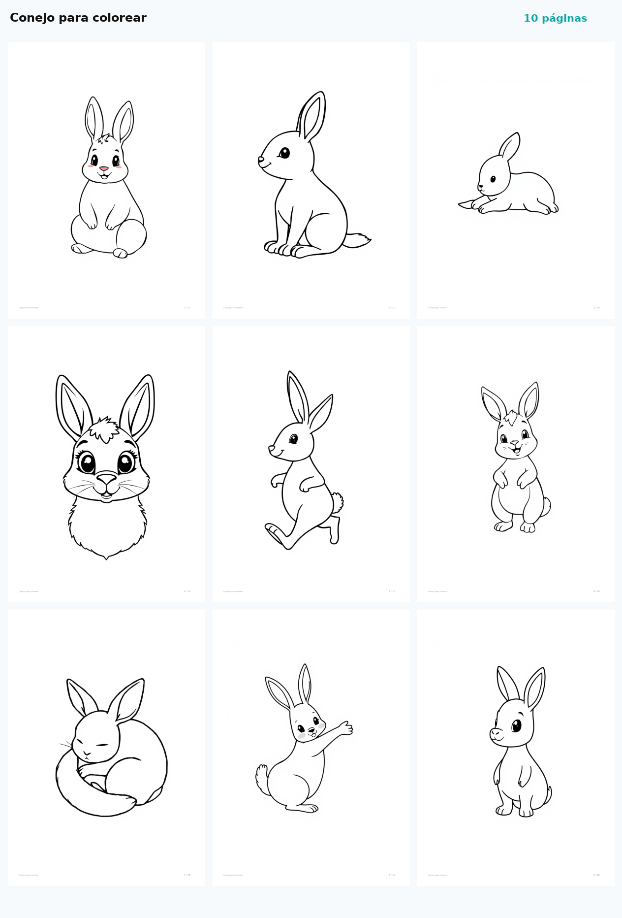 Conejo para colorear