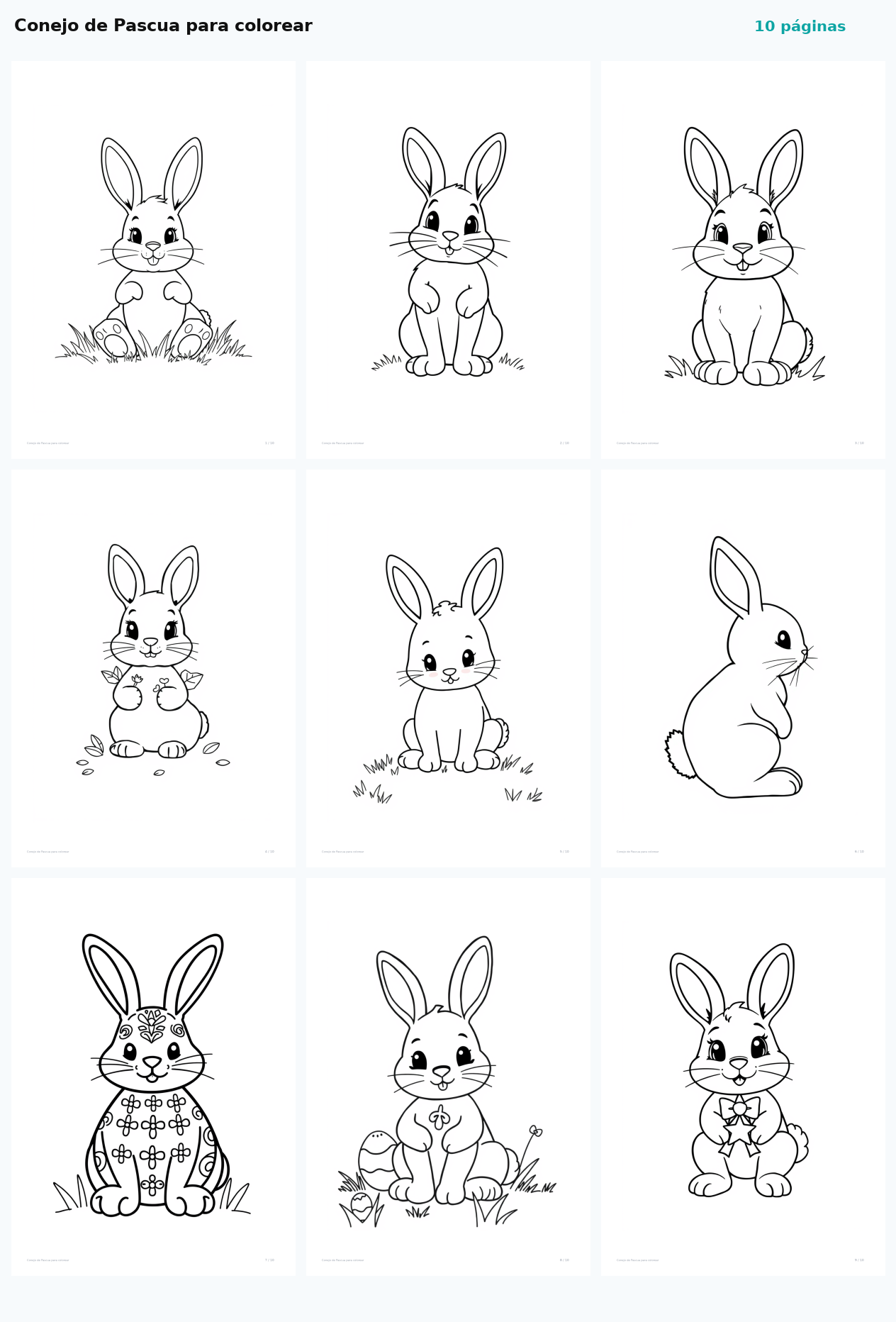 Conejo de Pascua para colorear