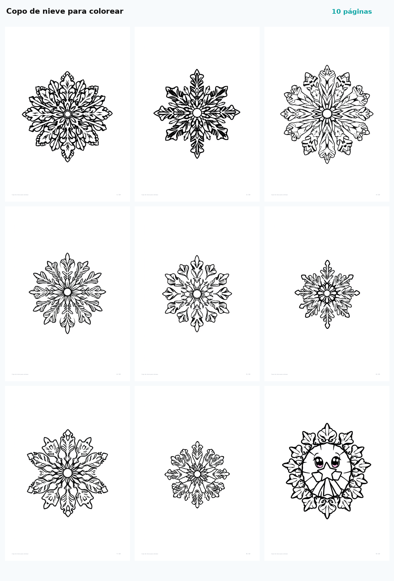 Copo de nieve para colorear