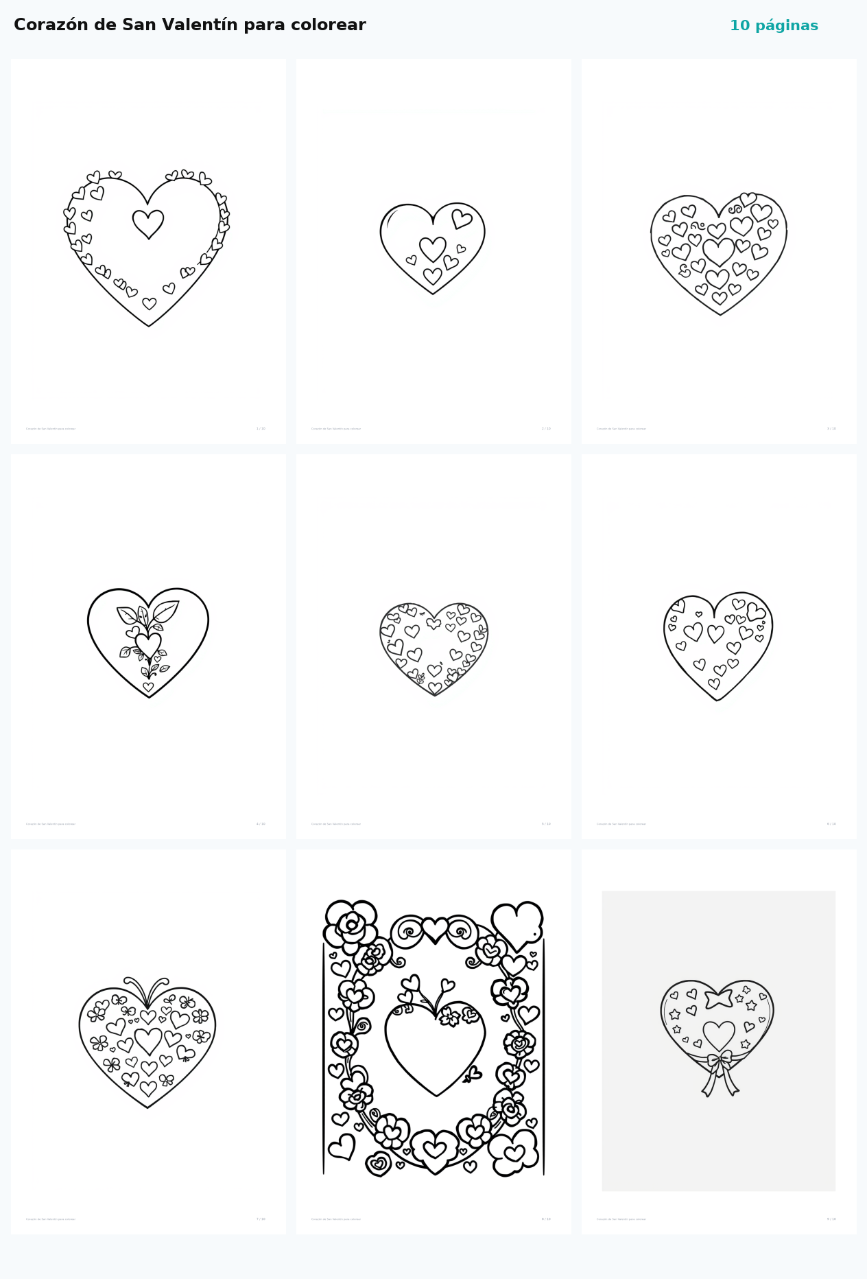 Corazón de San Valentín para colorear