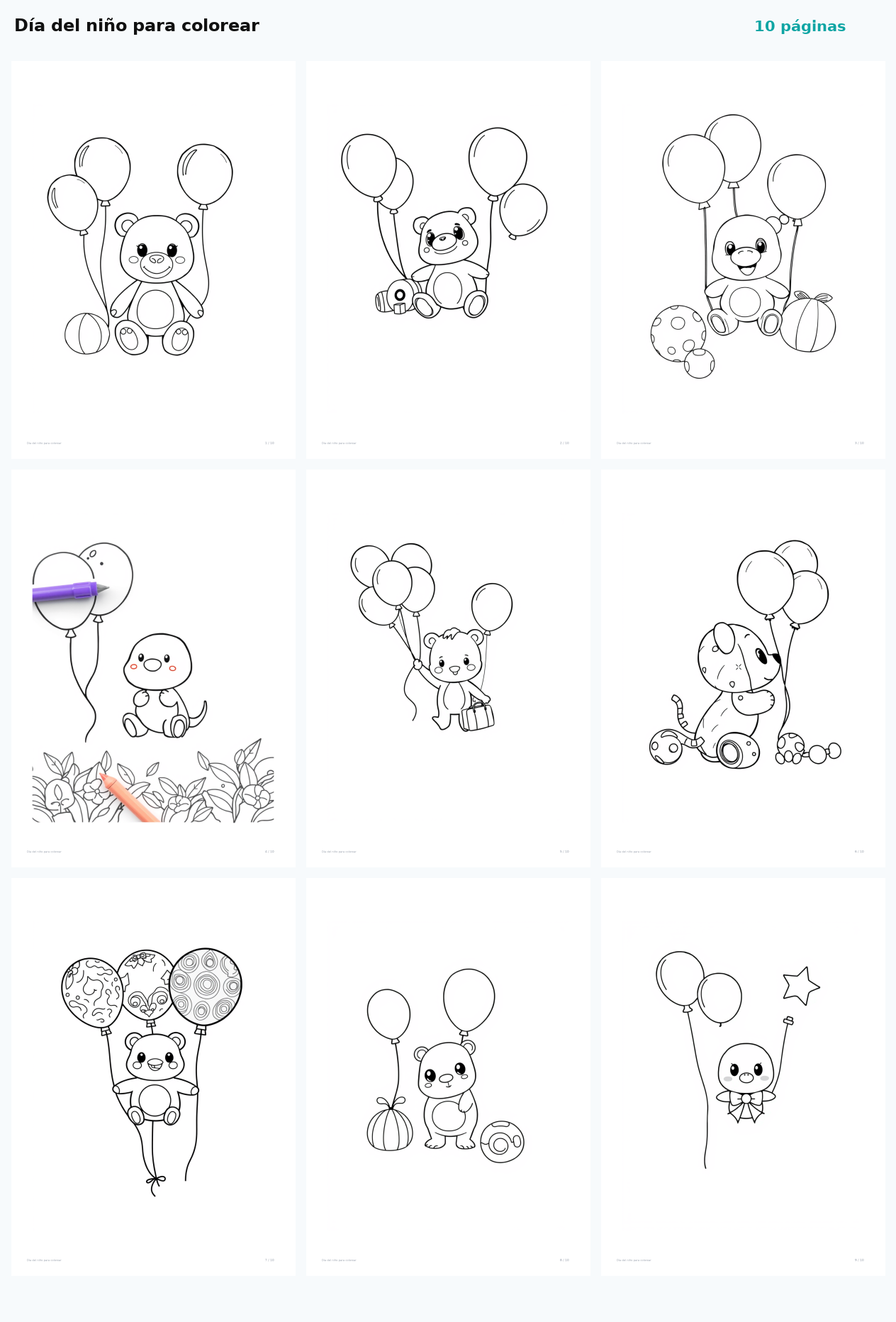 Día del niño para colorear