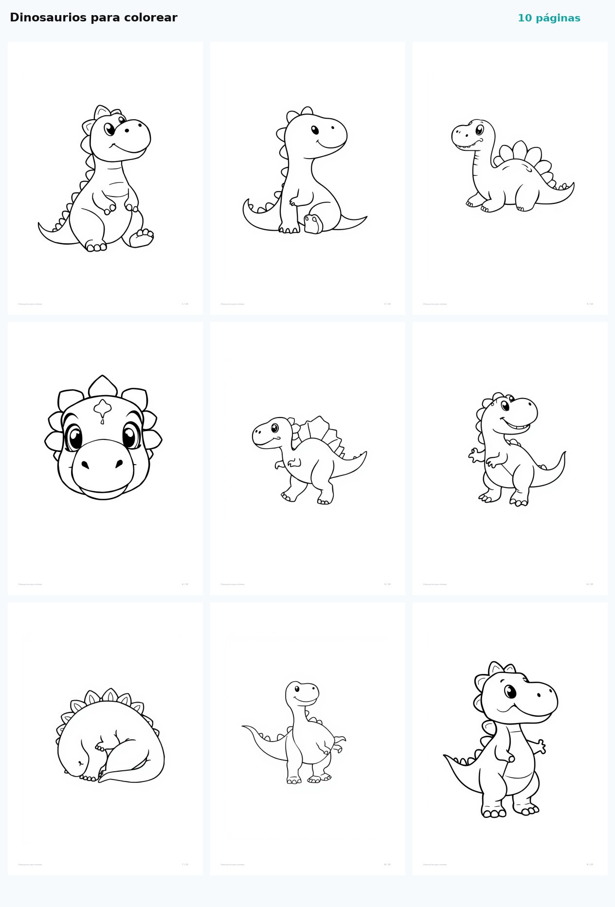 Dinosaurios para colorear