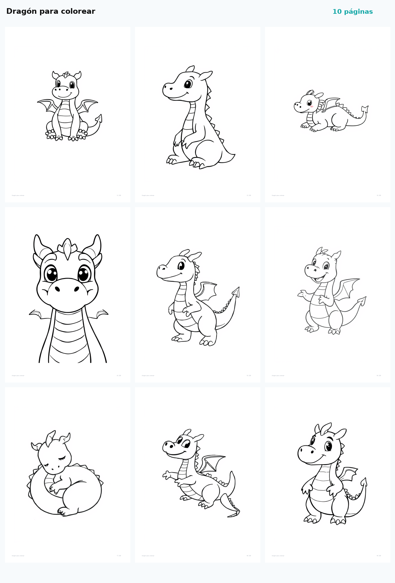 Dragón para colorear