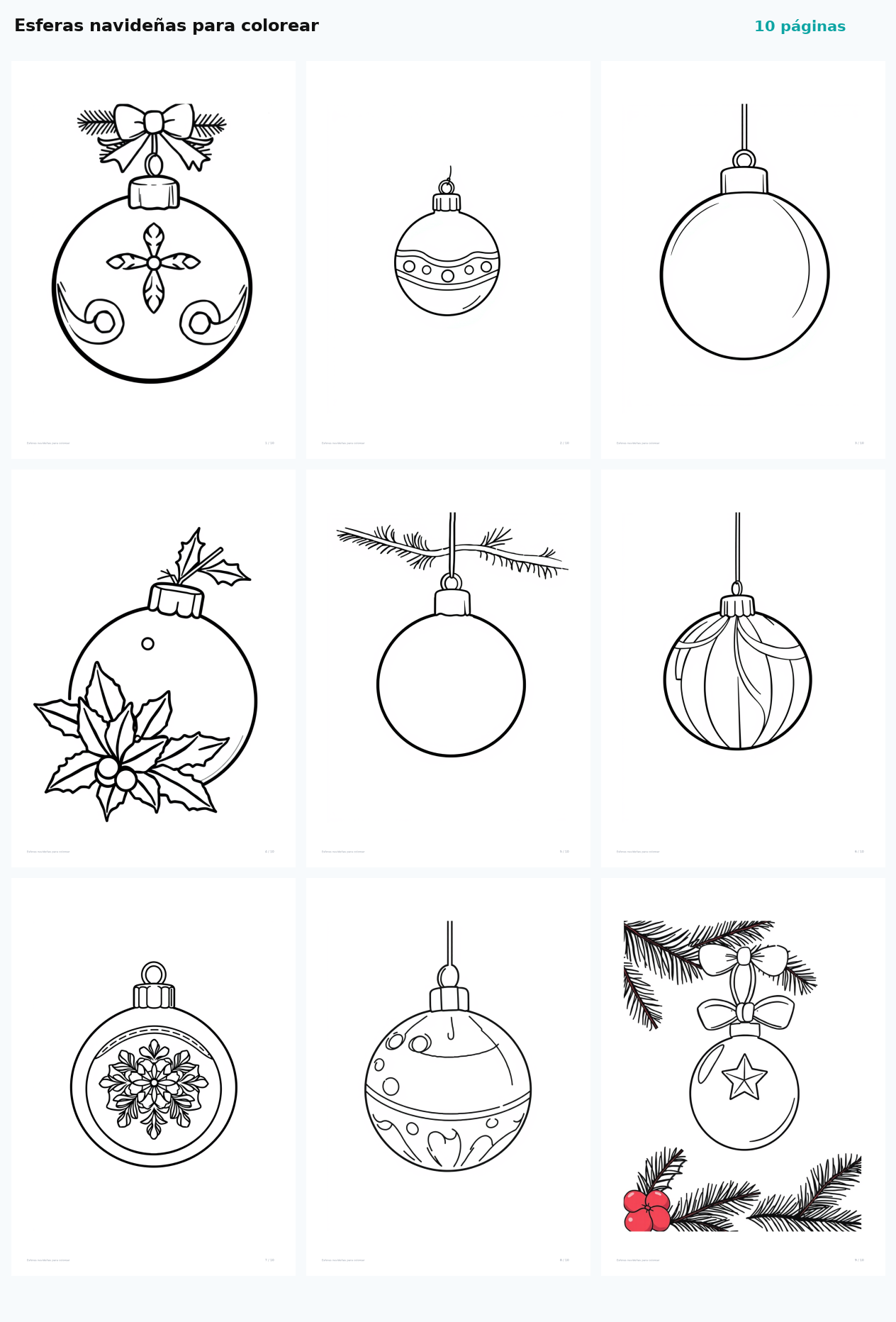 Esferas navideñas para colorear