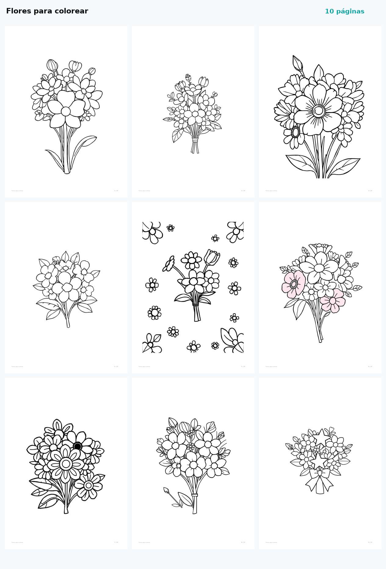 Flores para colorear