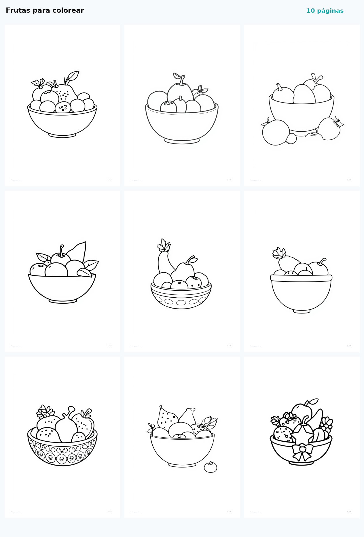 Frutas para colorear