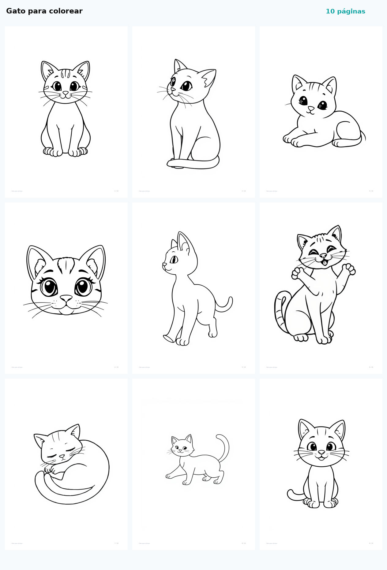 Gato para colorear