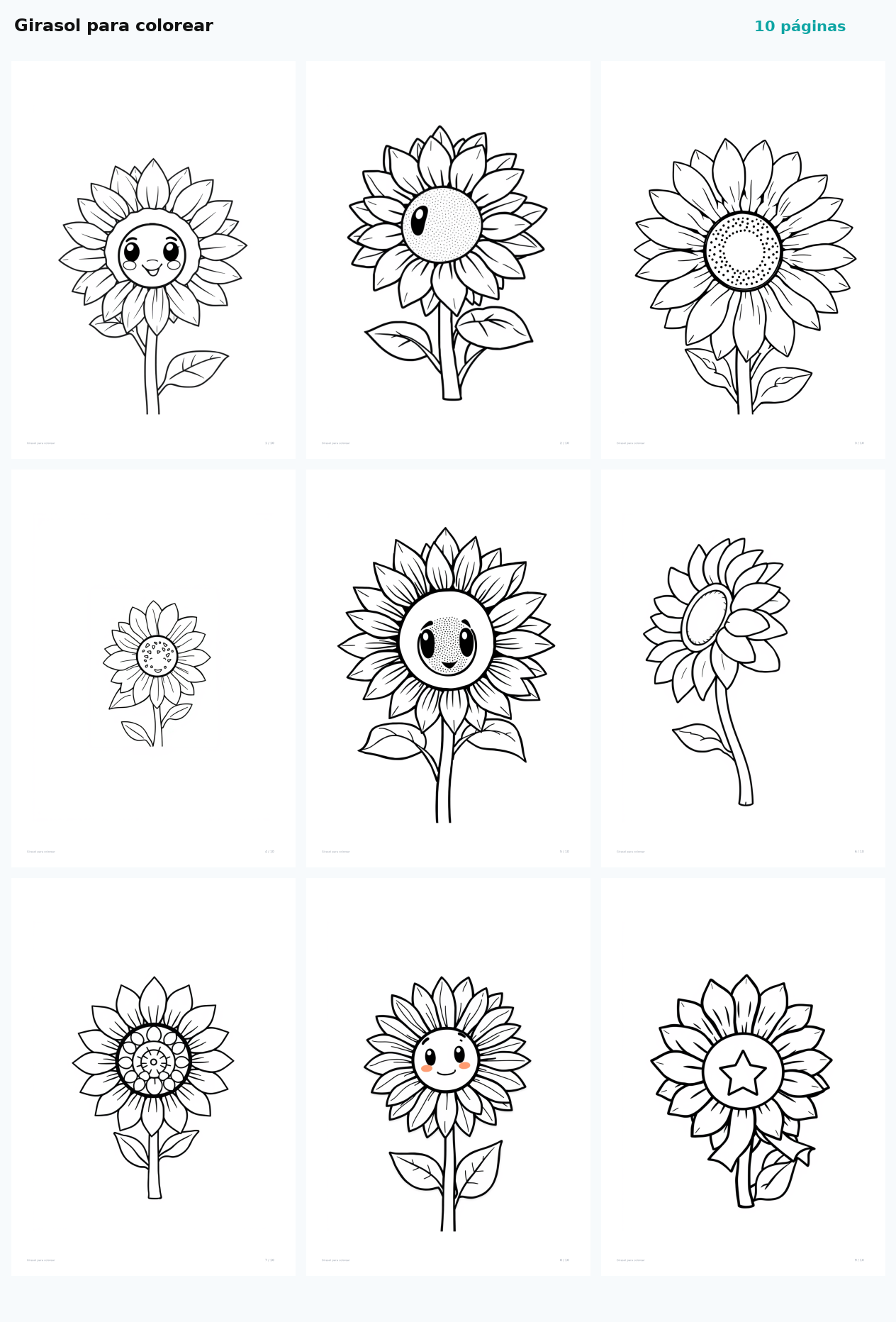 Girasol para colorear