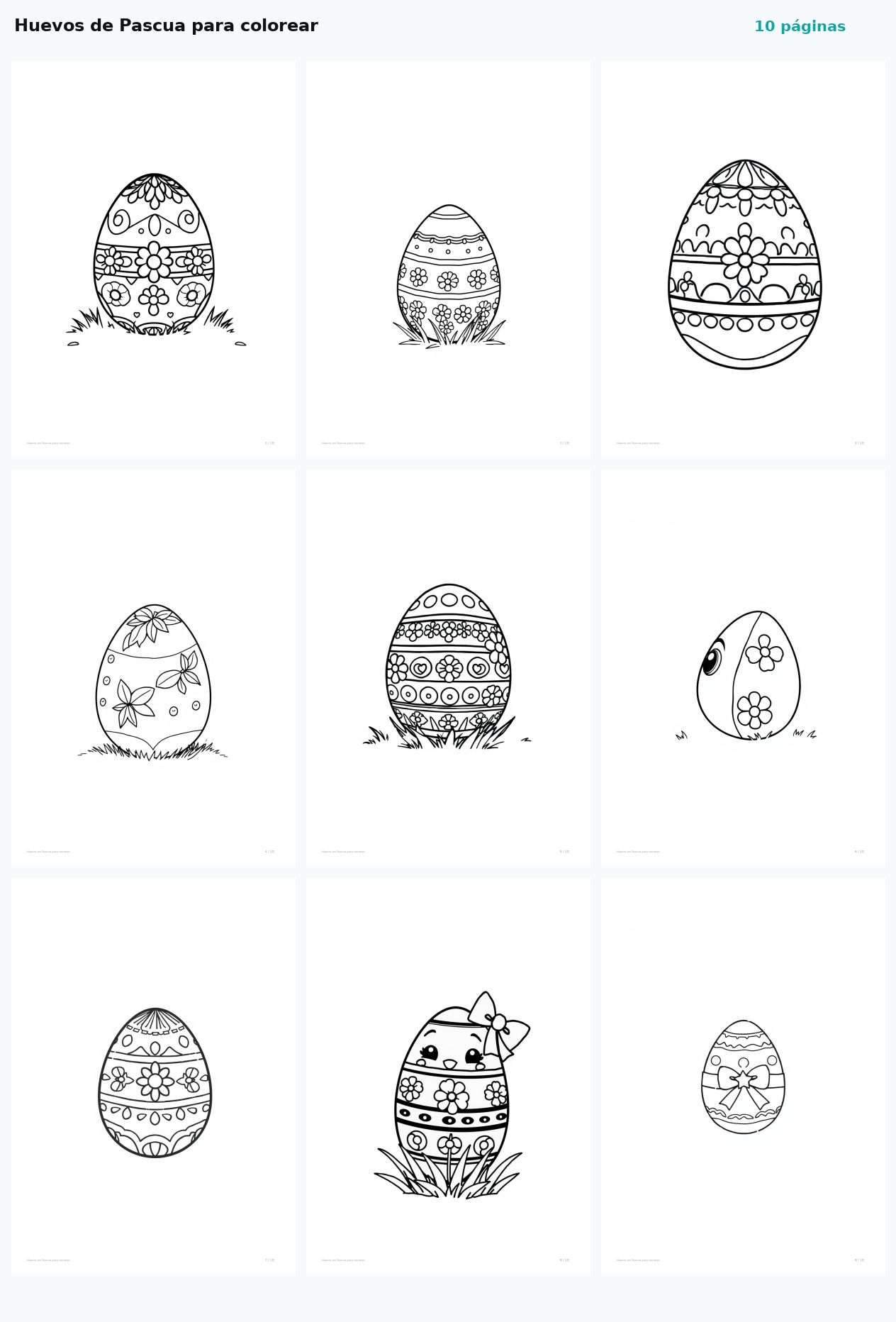Huevos de Pascua para colorear