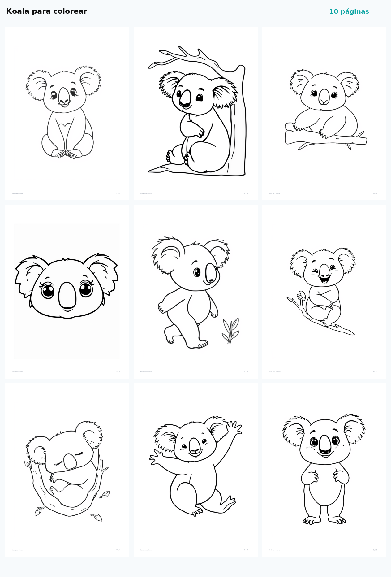 Koala para colorear