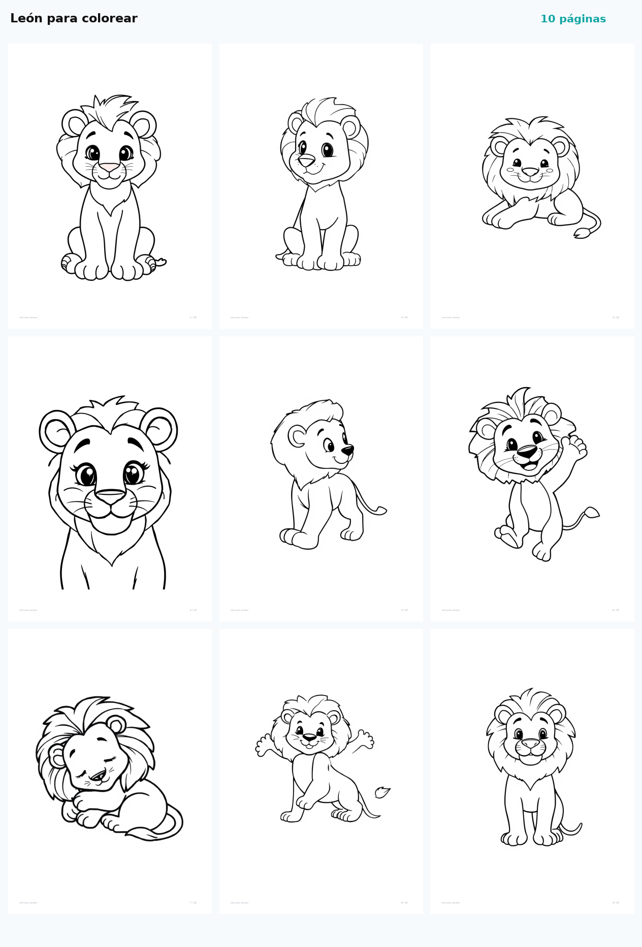 León para colorear