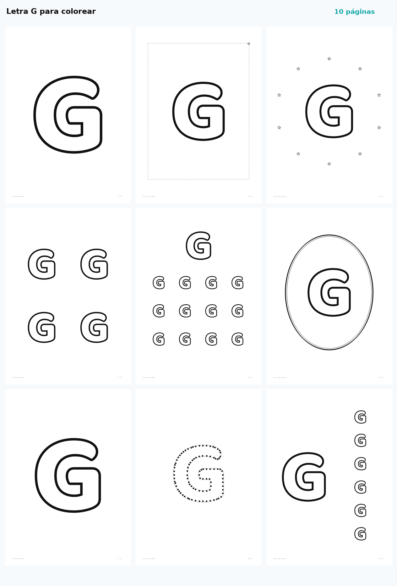 Letra G para colorear