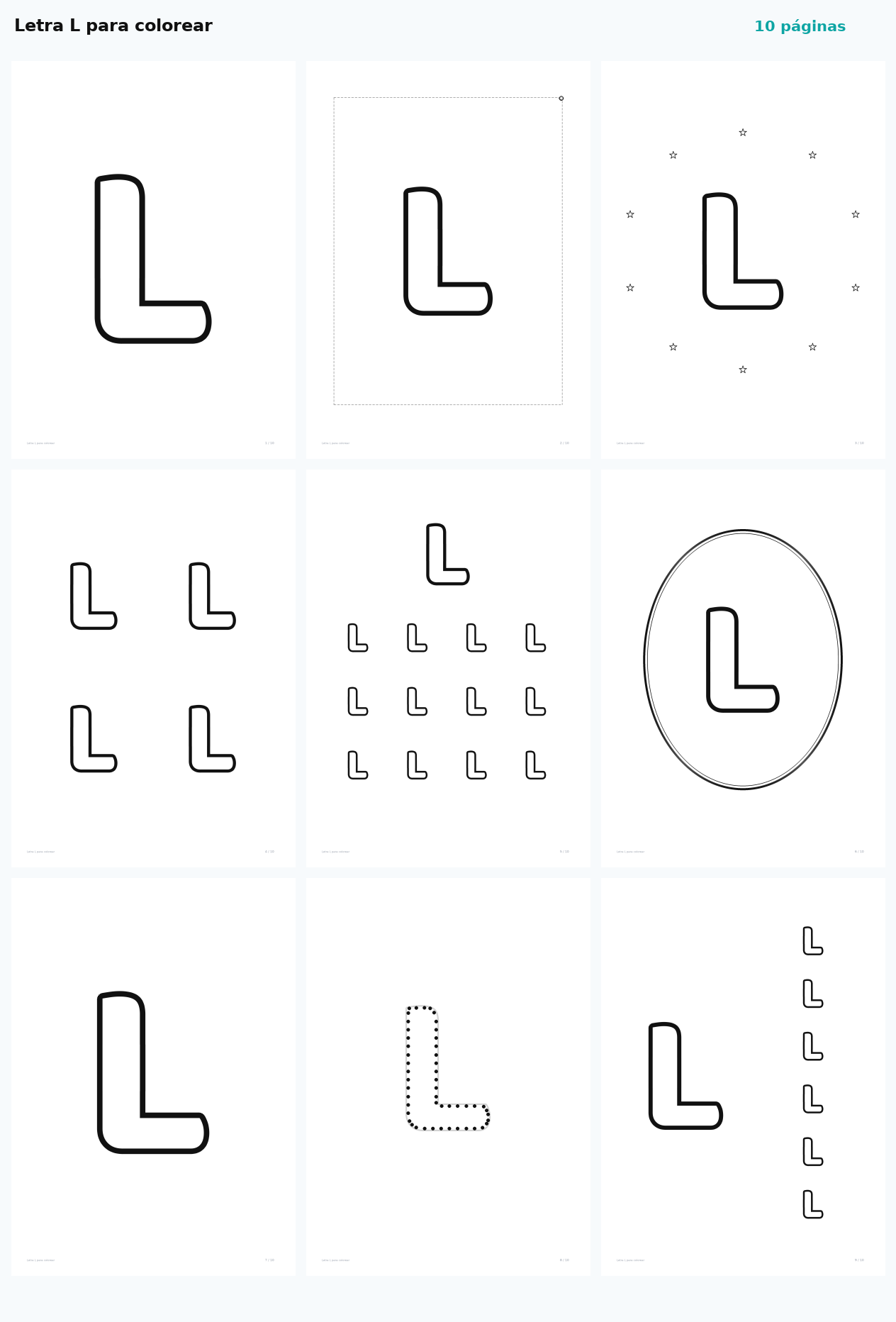 Letra L para colorear