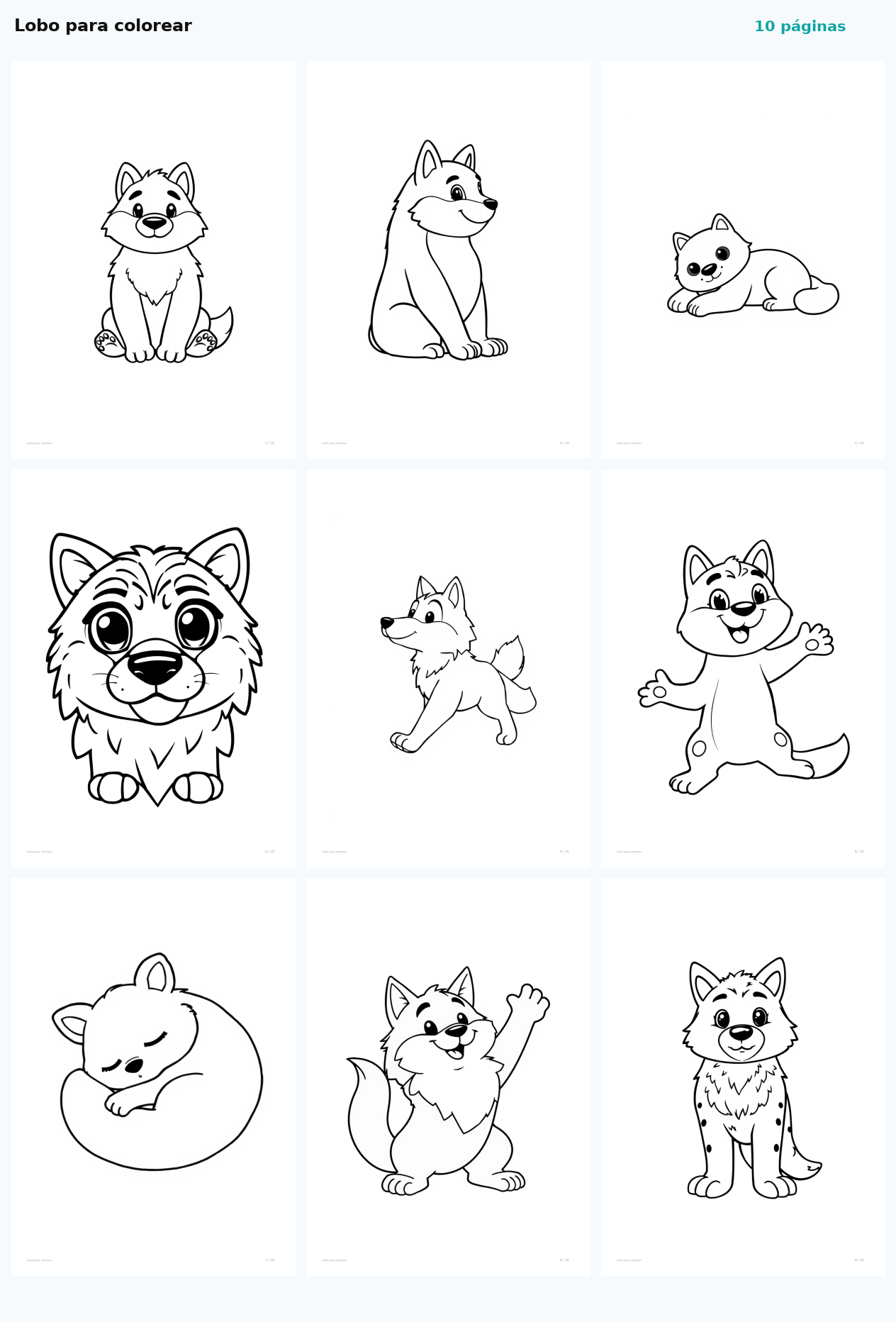Lobo para colorear