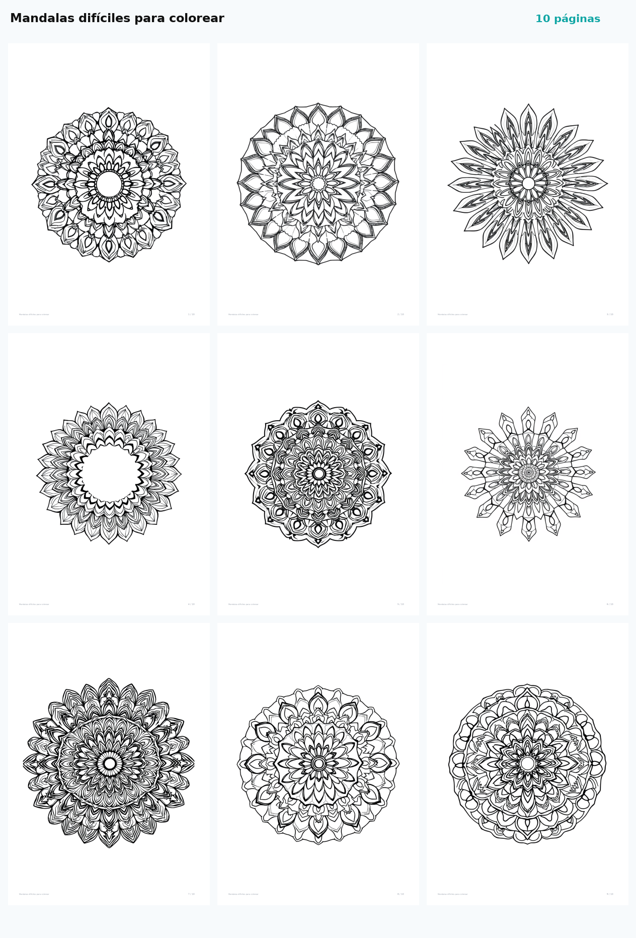 Mandalas difíciles para colorear