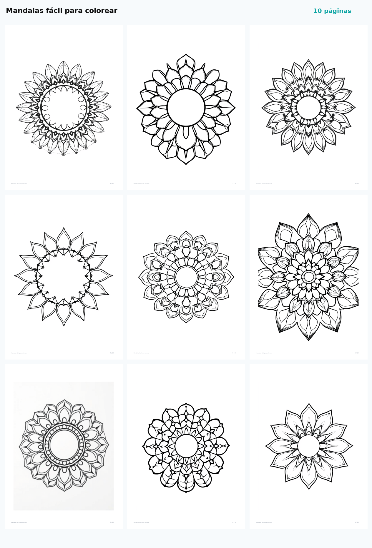 Mandalas fácil para colorear