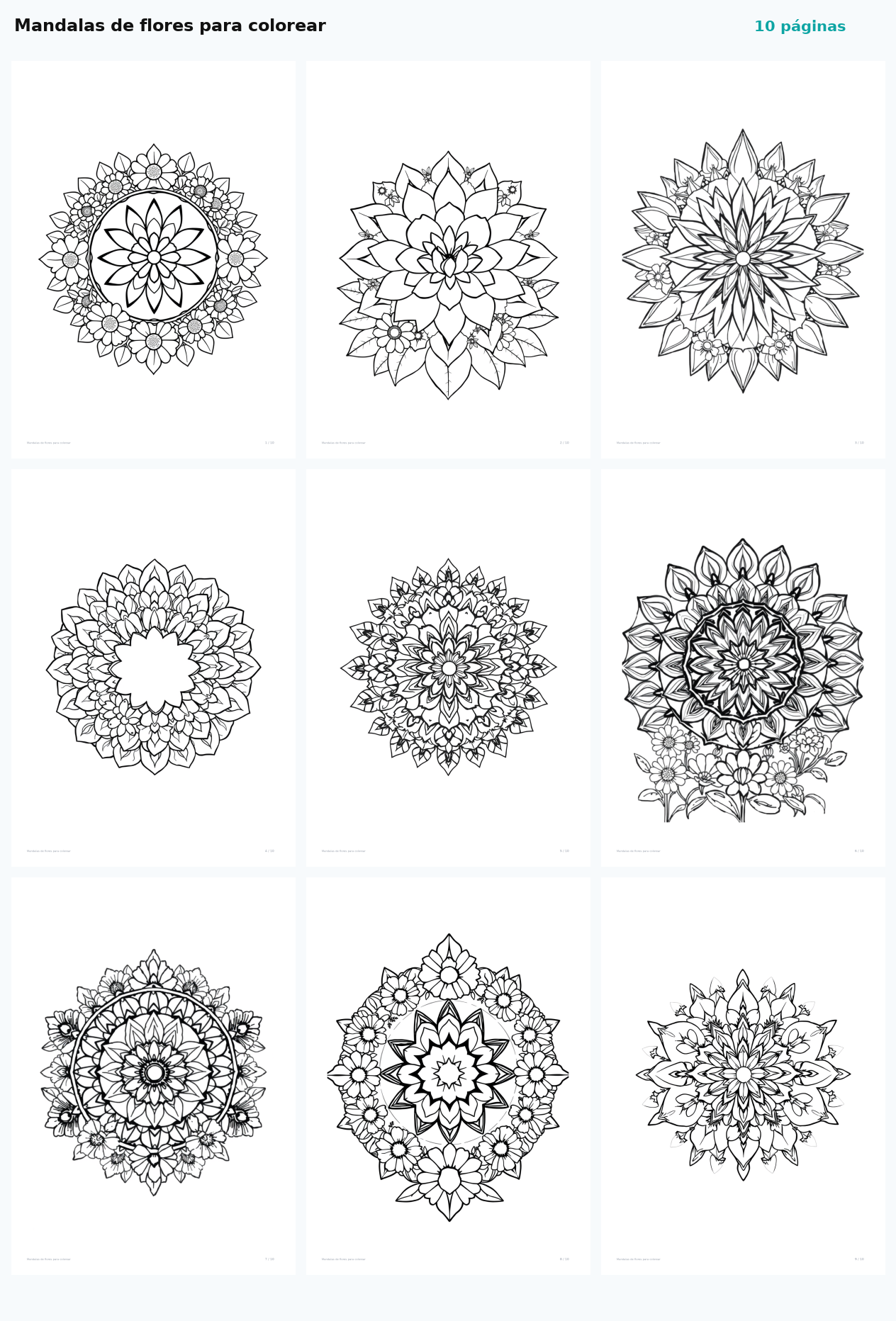 Mandalas de flores para colorear