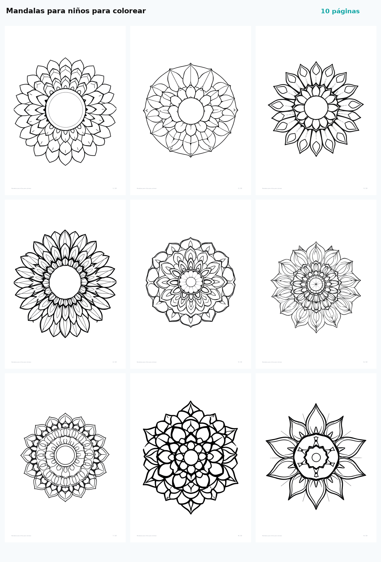 Mandalas para niños para colorear