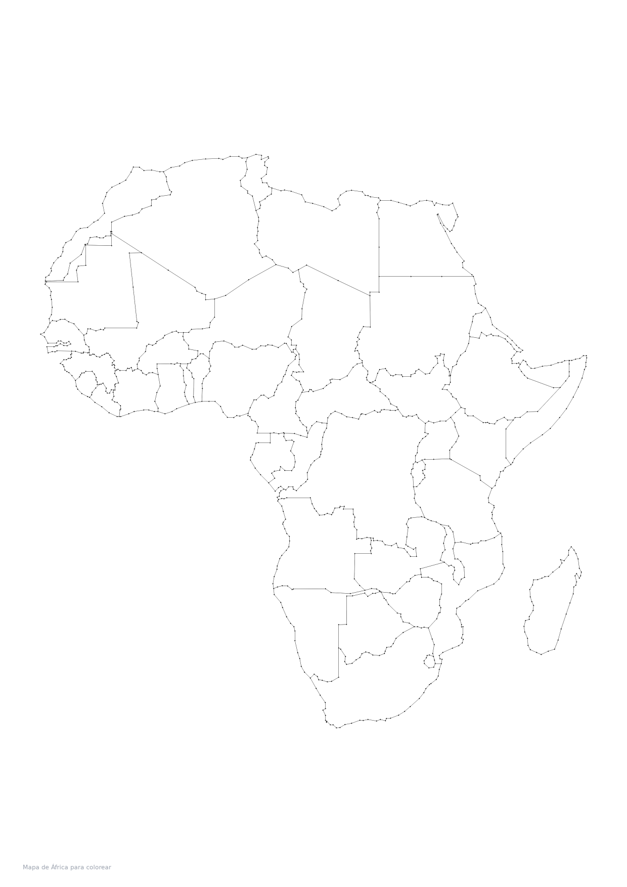 Mapa de África para colorear