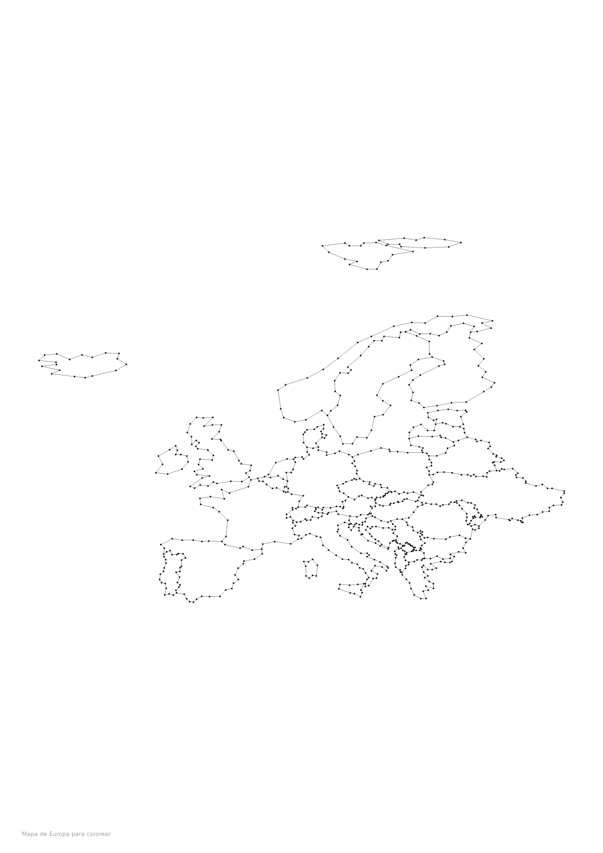 Mapa de Europa para colorear