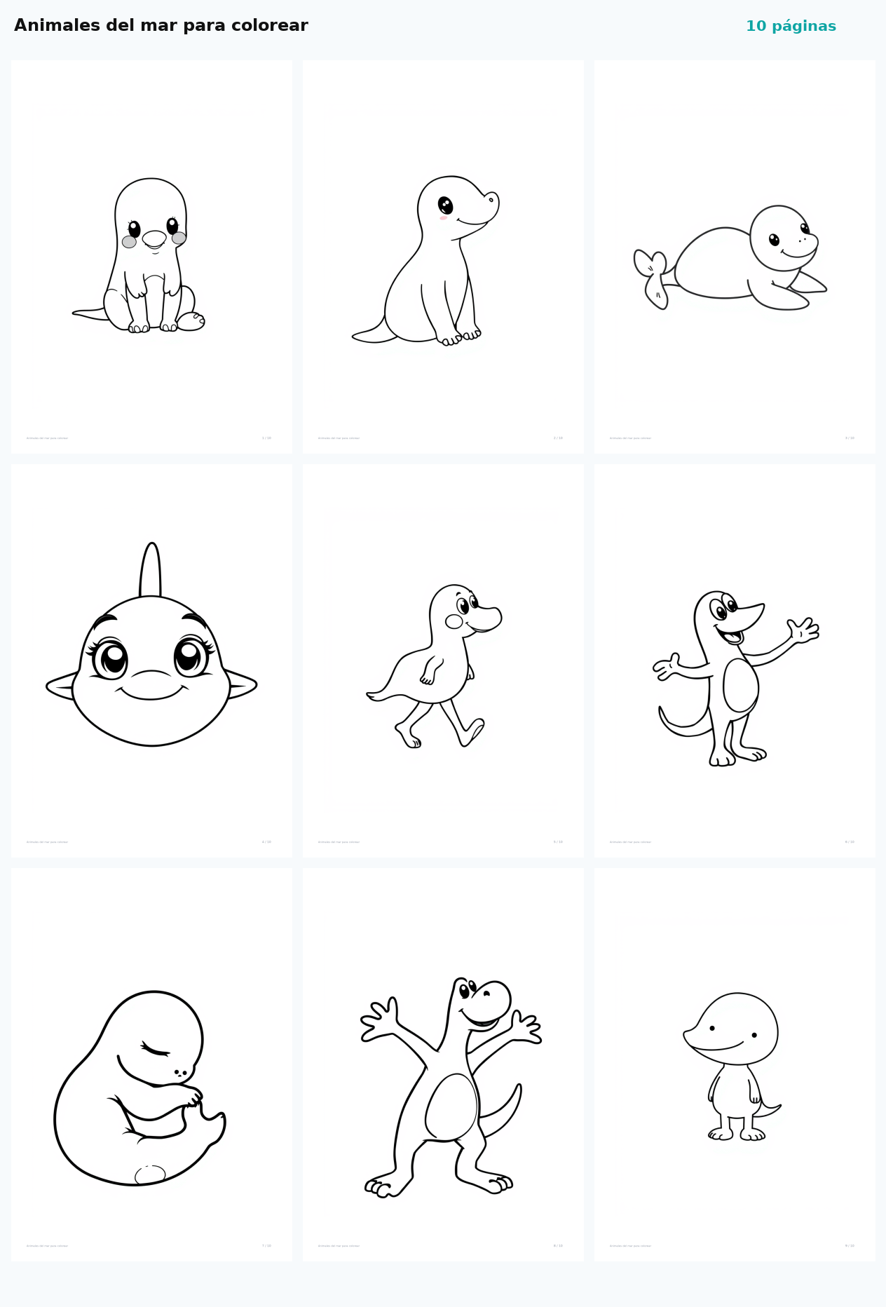 Animales del mar para colorear
