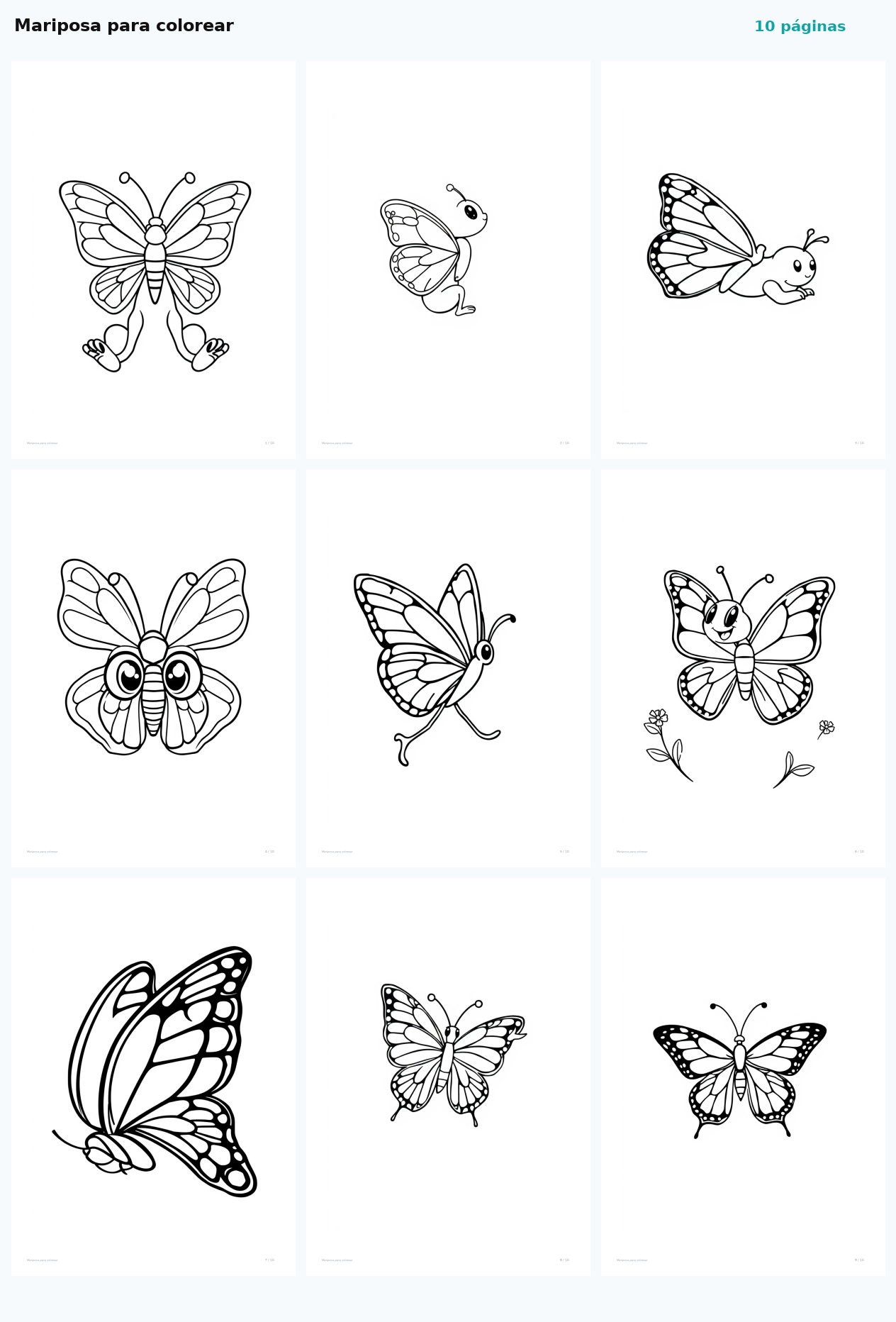 Mariposa para colorear