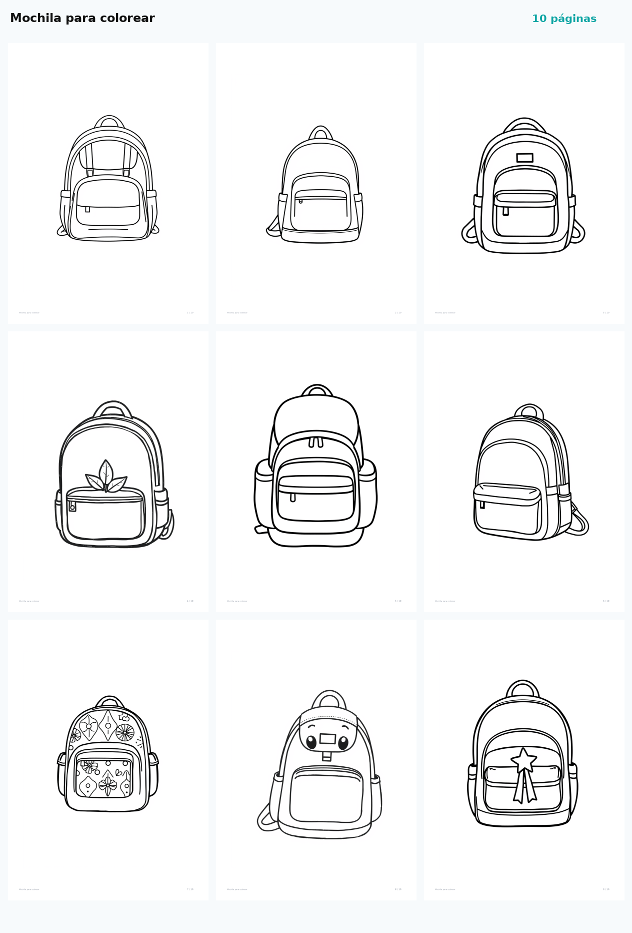 Mochila para colorear
