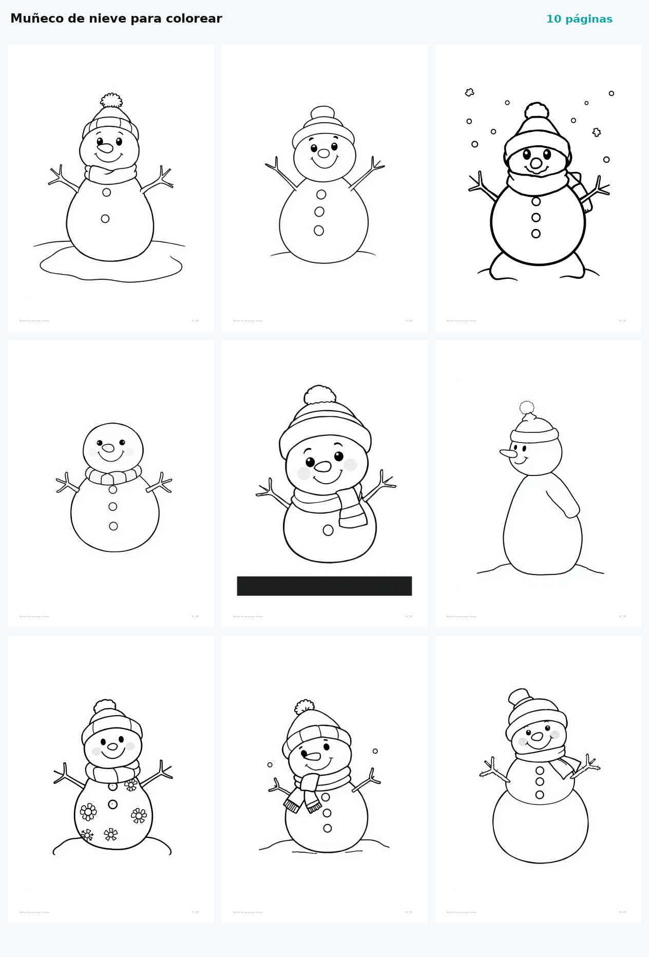 Muñeco de nieve para colorear