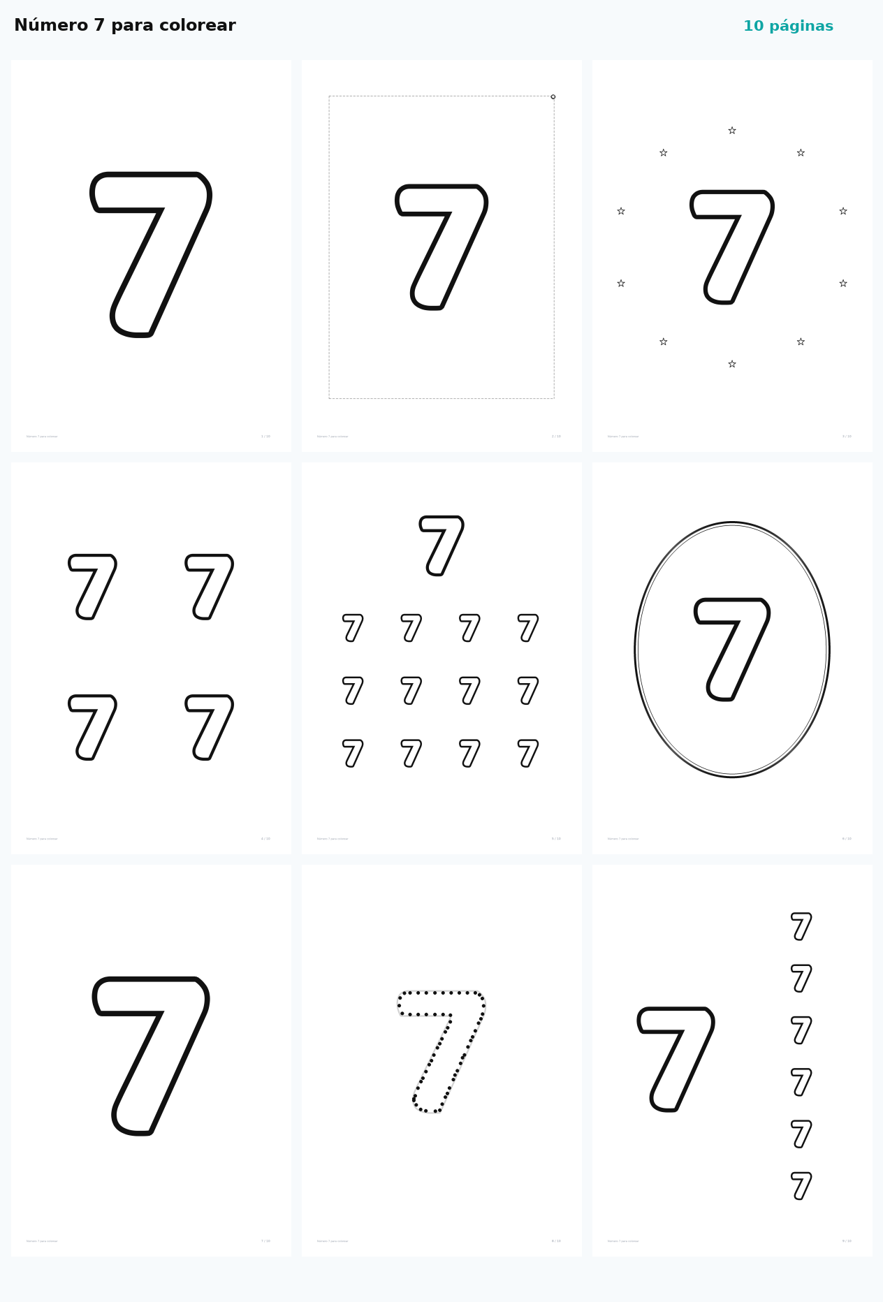 Número 7 para colorear