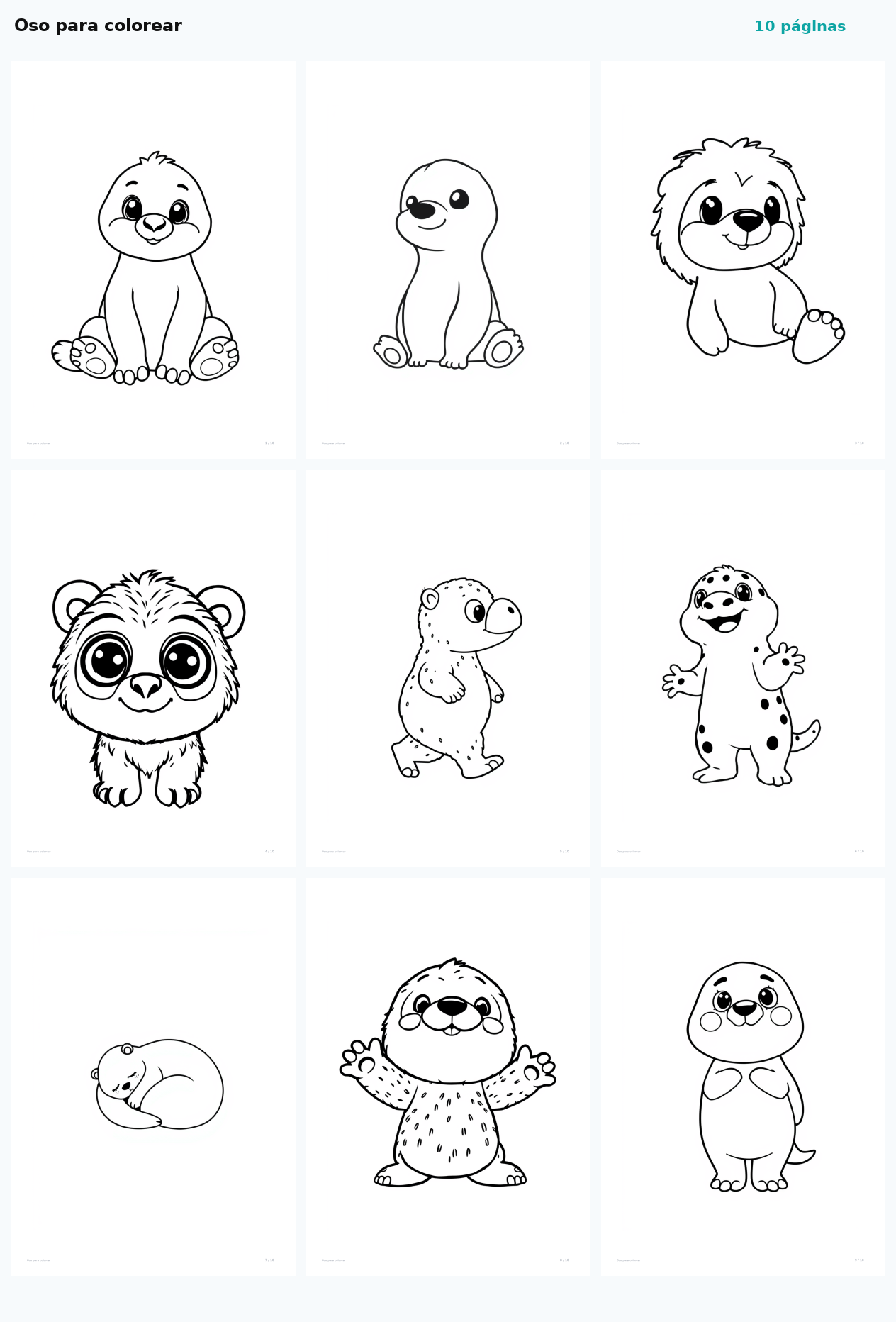 Oso para colorear