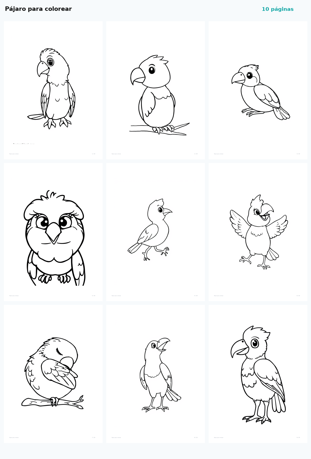 Pájaro para colorear