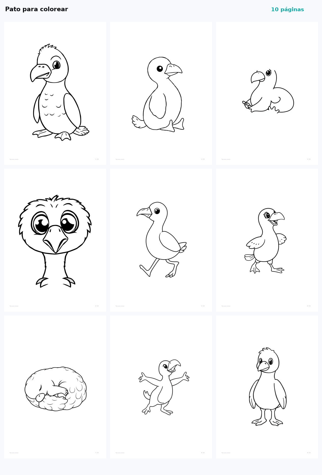 Pato para colorear