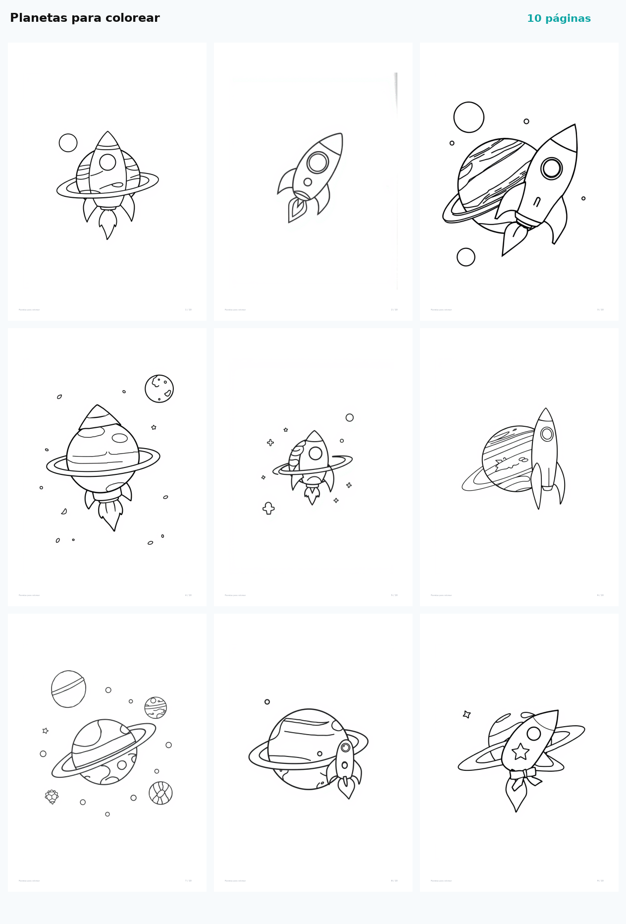 Planetas para colorear