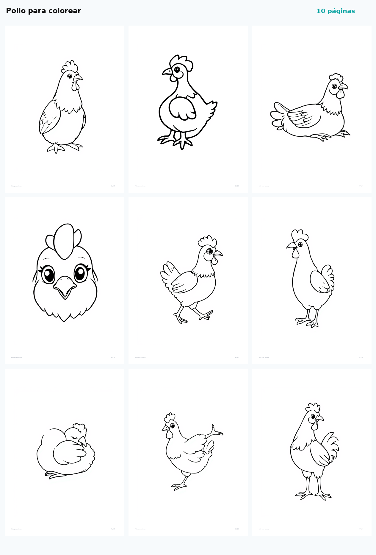 Pollo para colorear