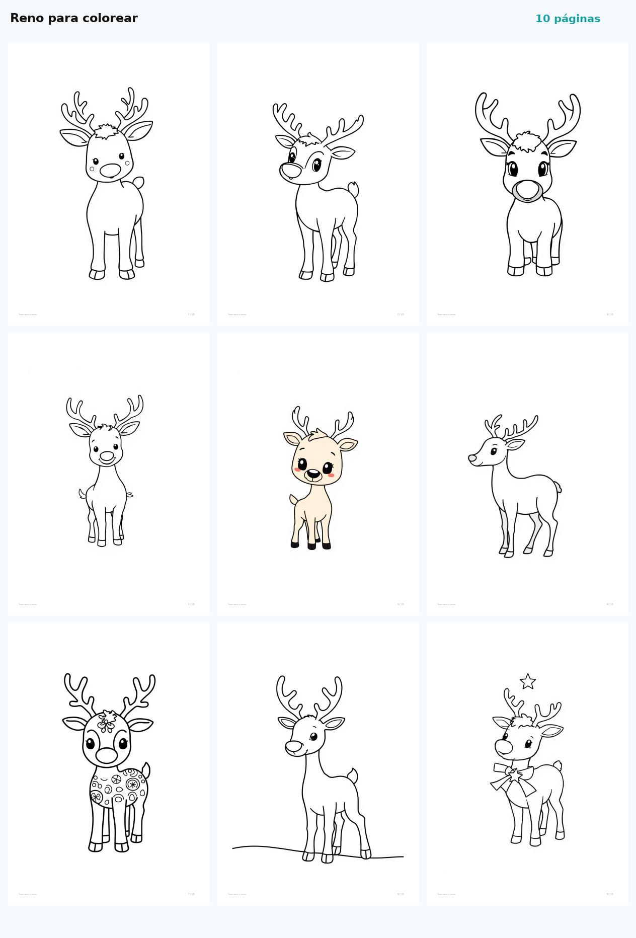 Reno para colorear