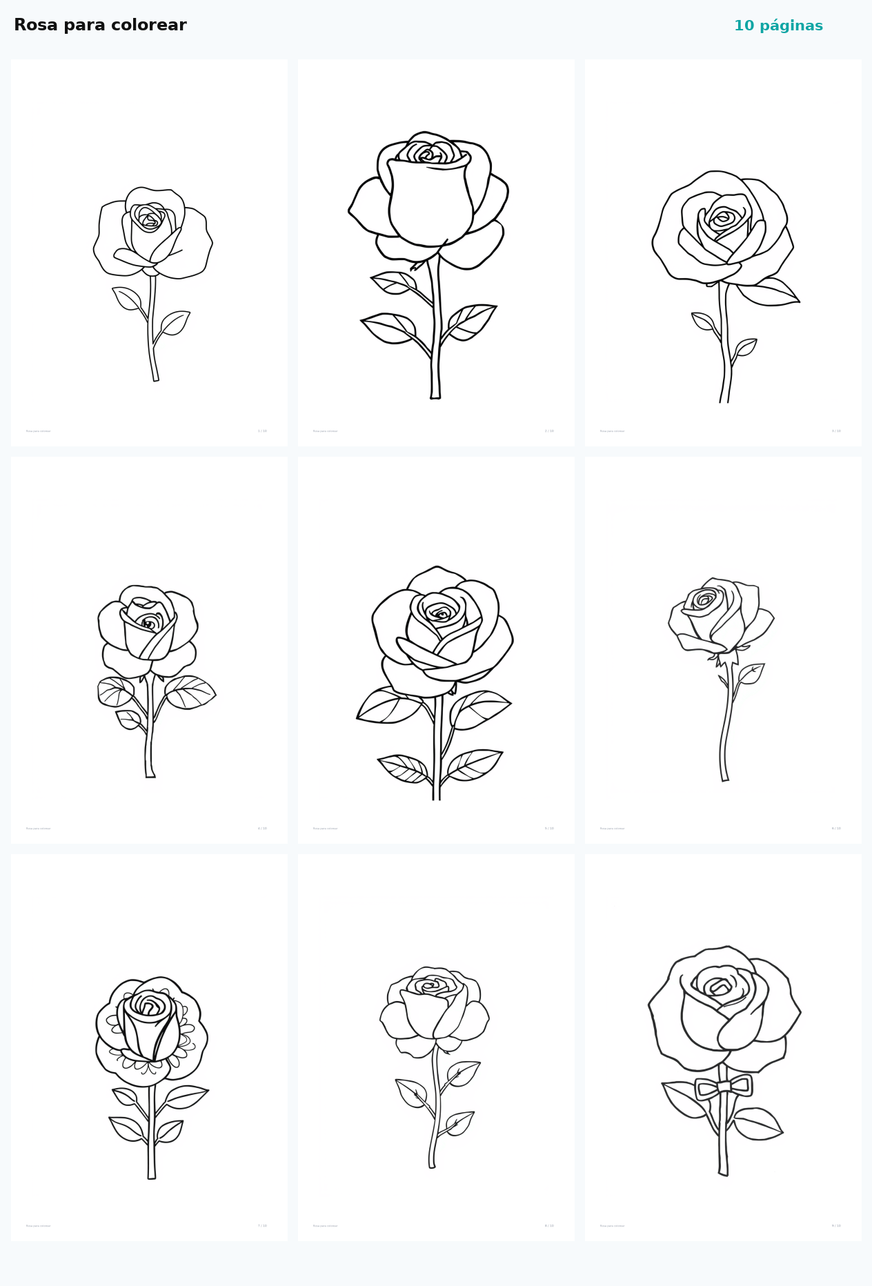 Rosa para colorear