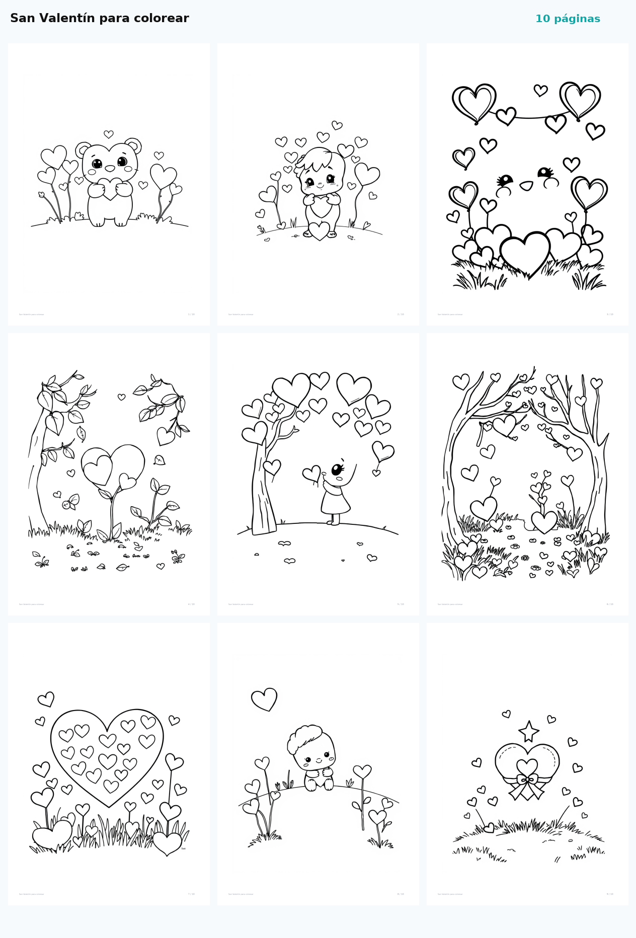 San Valentín para colorear