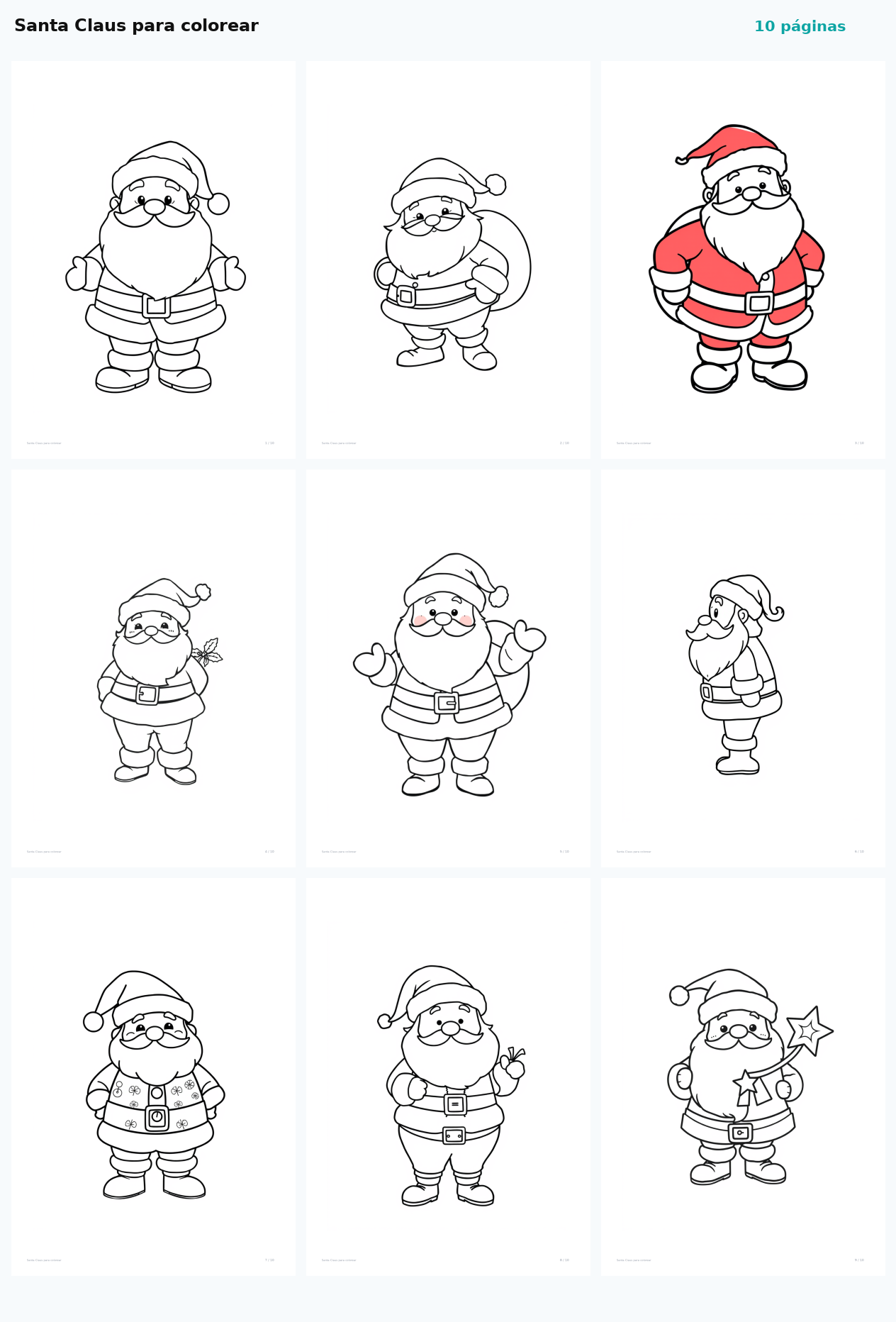 Santa Claus para colorear