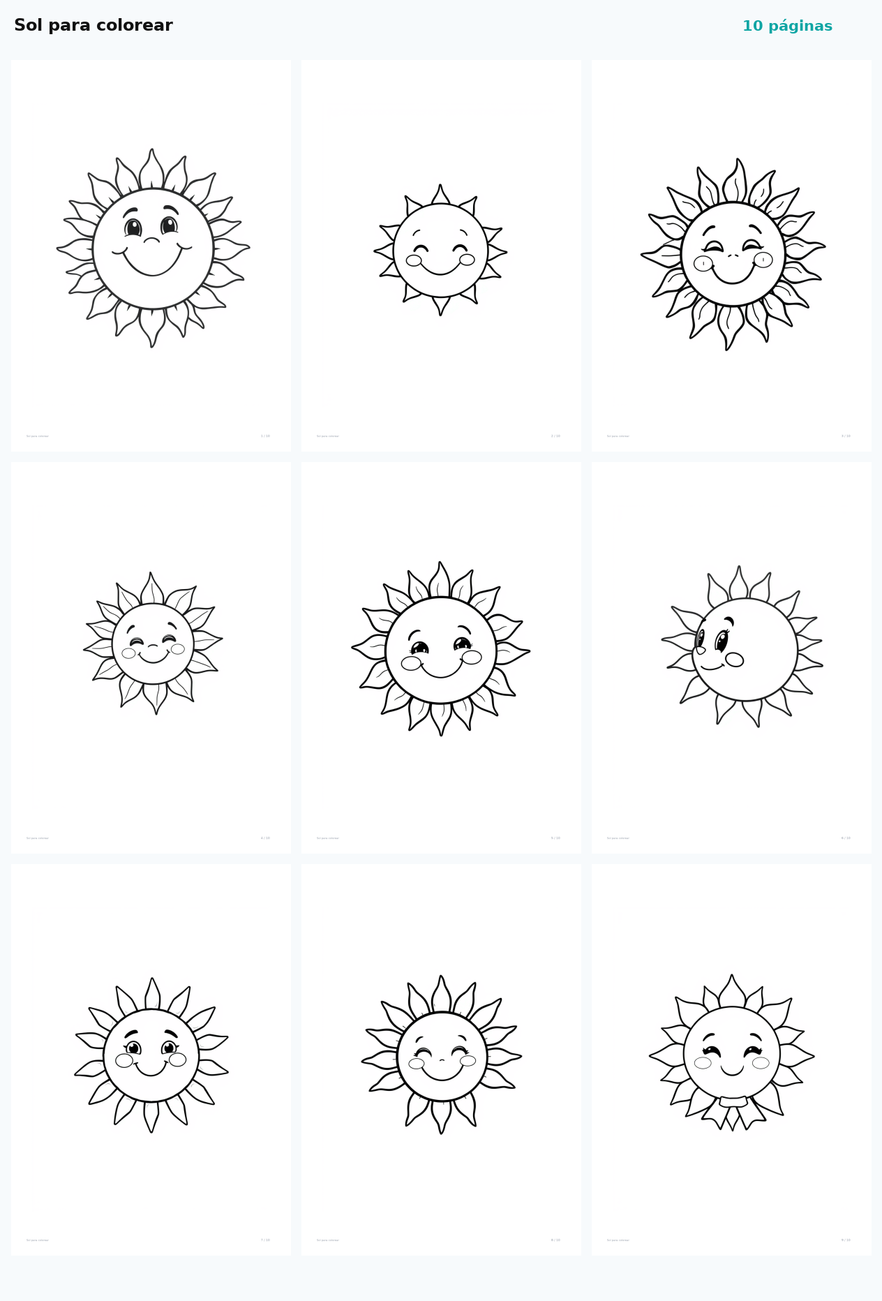 Sol para colorear