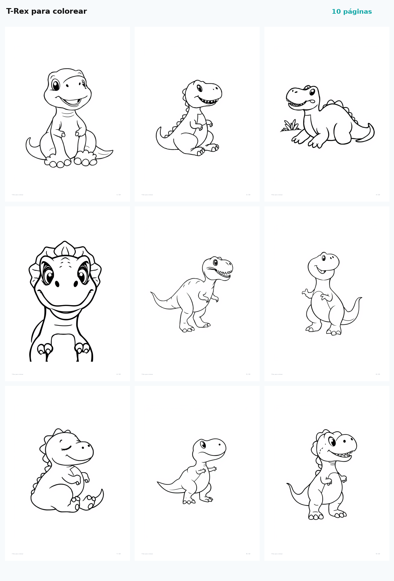 T-Rex para colorear