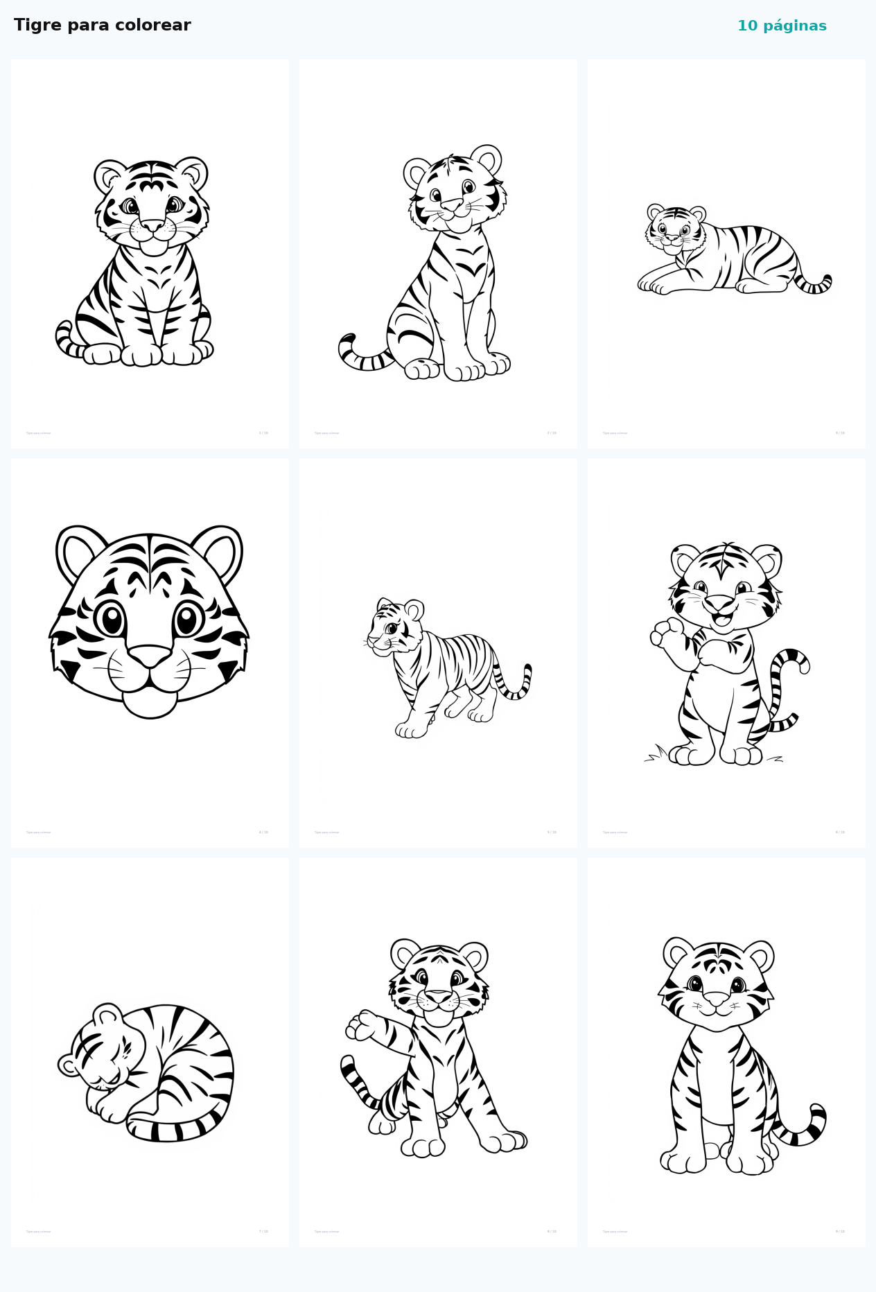 Tigre para colorear