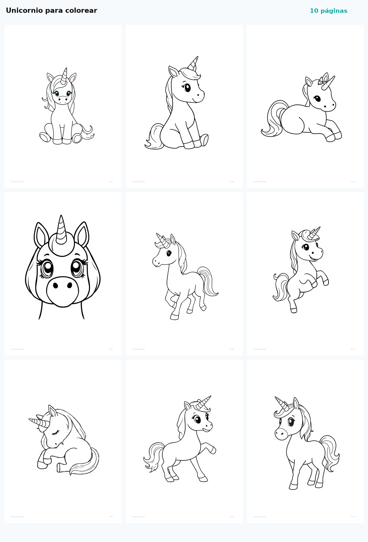 Unicornio para colorear